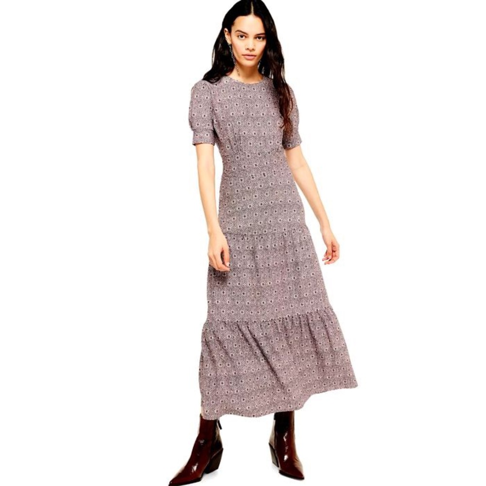 Topshop capped sleeve maxi dress, size 0, has tag